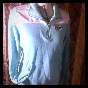 PINK zip small teal and white Victoria Secret